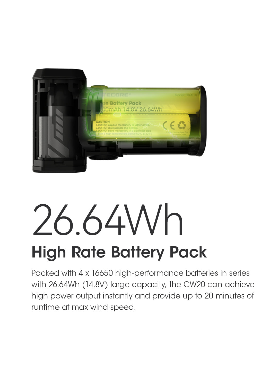 NITECORE CW20 Multipurpose Pocket Photography Fan