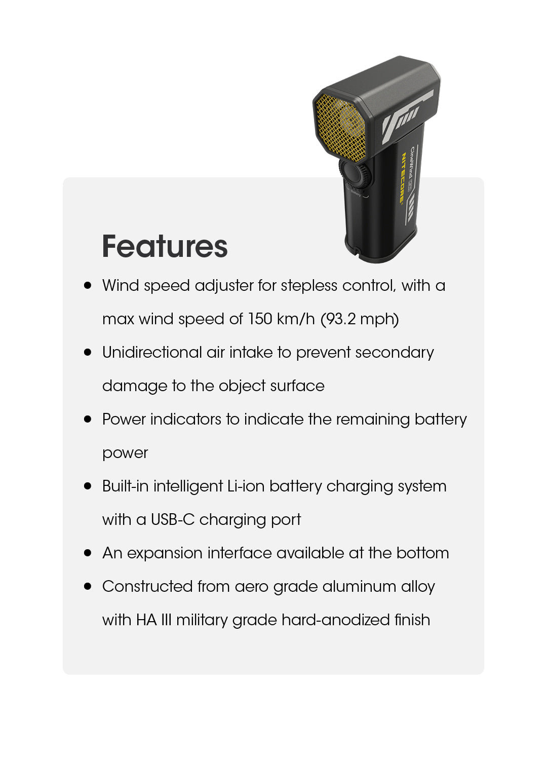 NITECORE CW20 Multipurpose Pocket Photography Fan