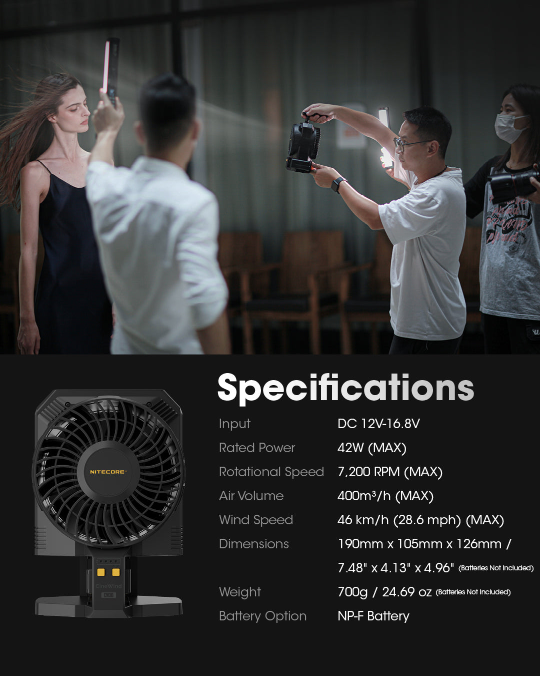 NITECORE CW30 Portable Cord-Free Photography Fan ls Out Now!