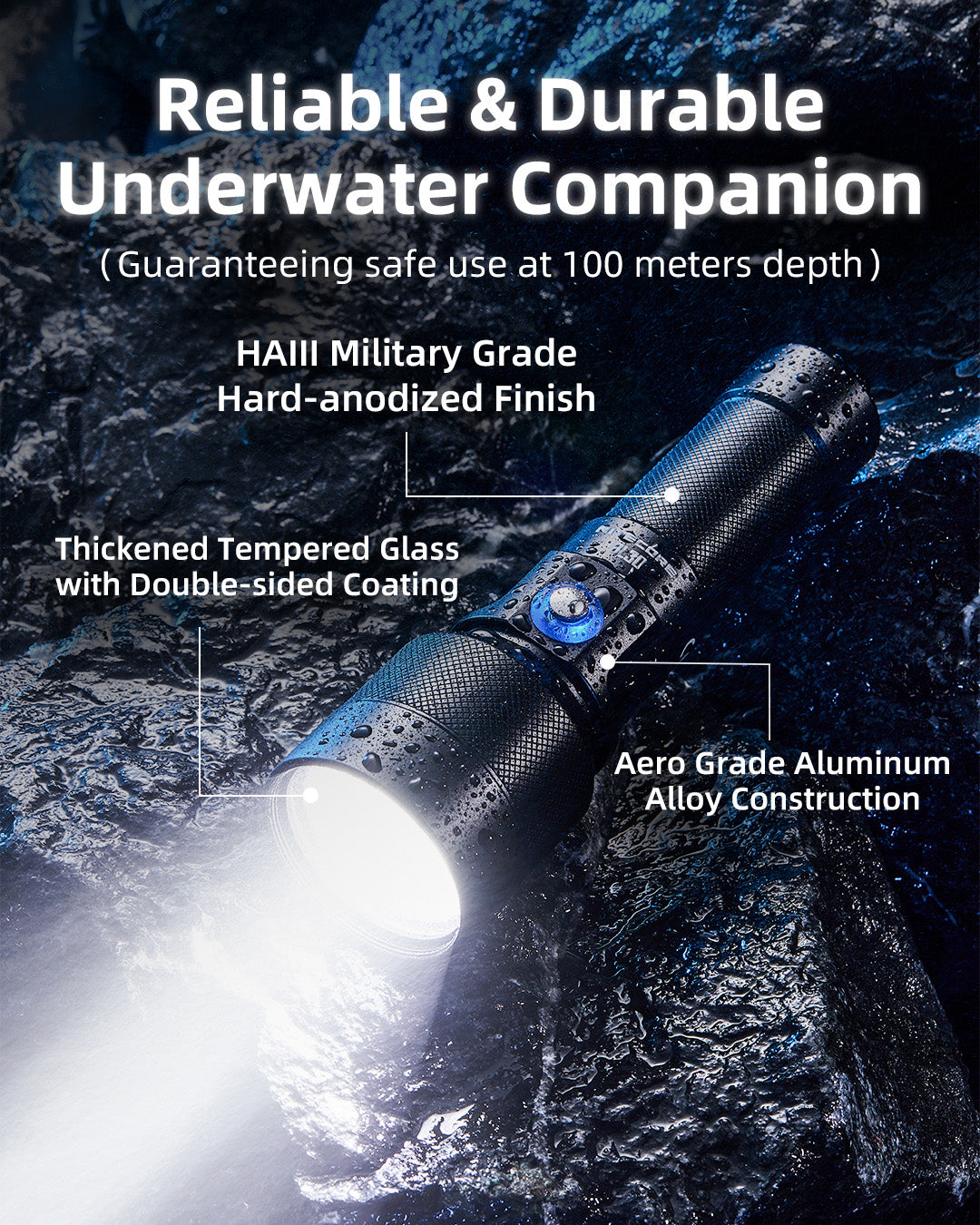 NITECORE DL30 Dive Flashlight 100 Meters Submersible 788m Long Range Spotlight