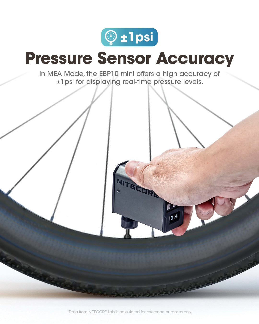 NITECORE EBP10 MINI, Air Pump and Tire Gauge 2 in 1.