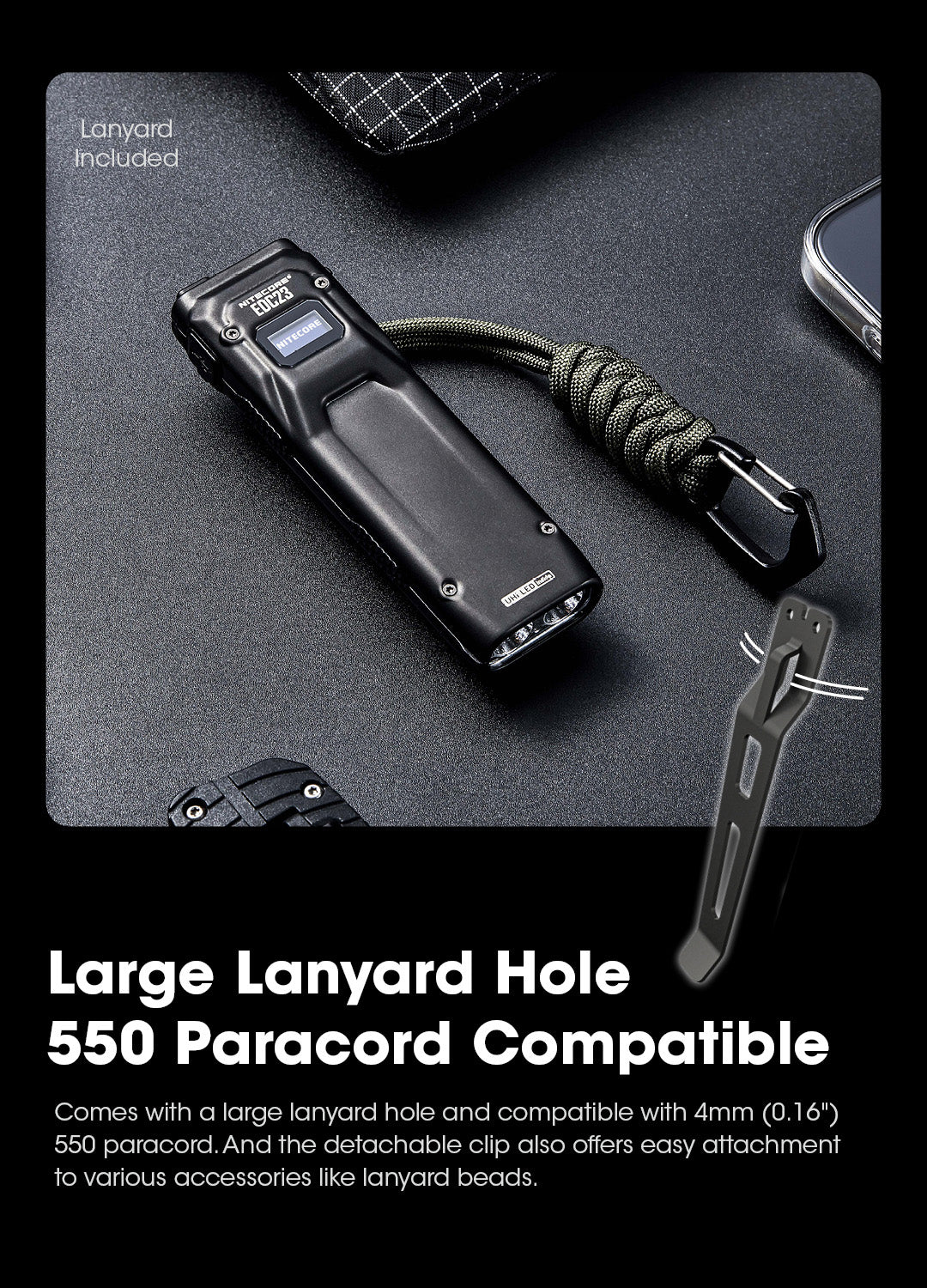 NITECORE EDC23 EDC23 SABER Ultra Slim Pocket Tactical EDC Flashlight