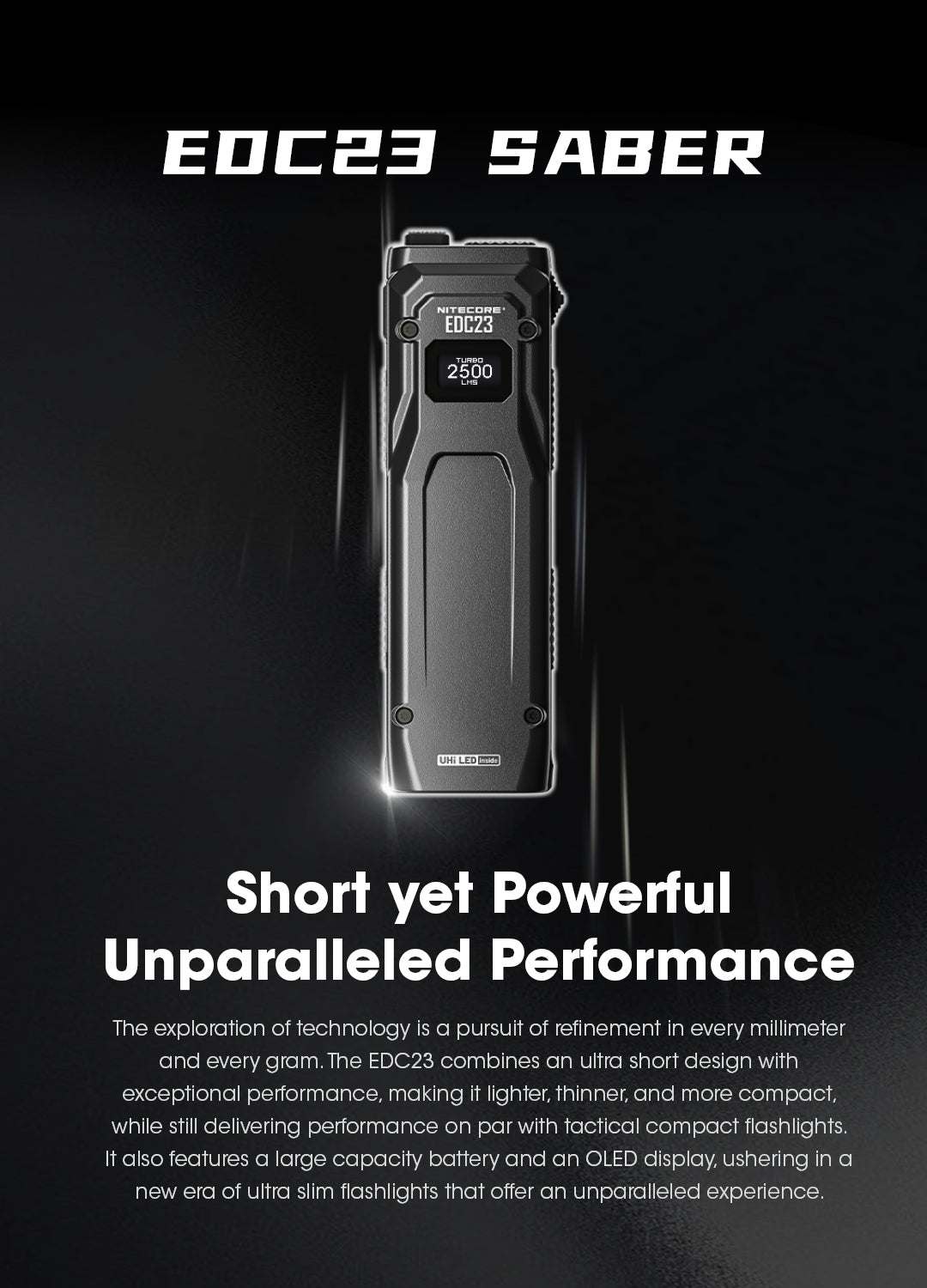 NITECORE EDC23 EDC23 SABER Ultra Slim Pocket Tactical EDC Flashlight