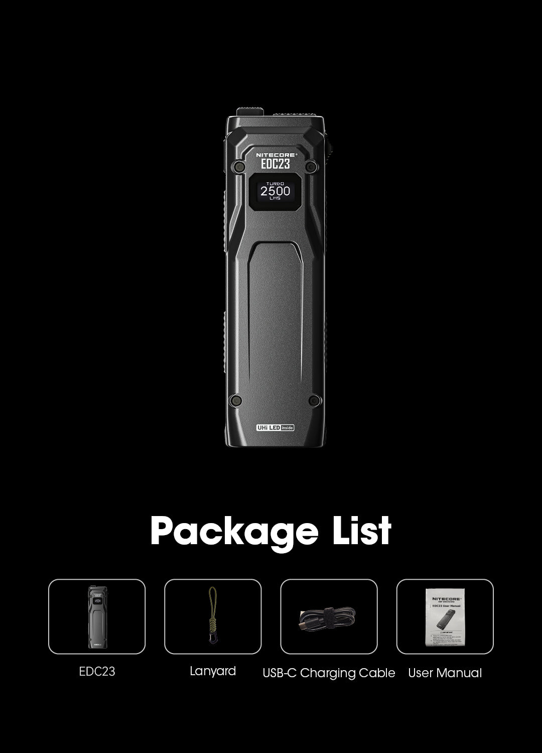 NITECORE EDC23 EDC23 SABER Ultra Slim Pocket Tactical EDC Flashlight