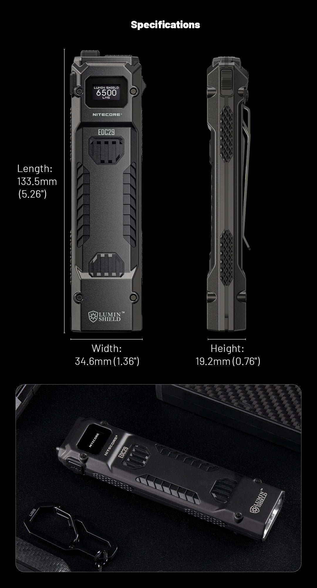 NITECORE EDC29 Ultra Slim 6500 Lumens EDC Flashlight