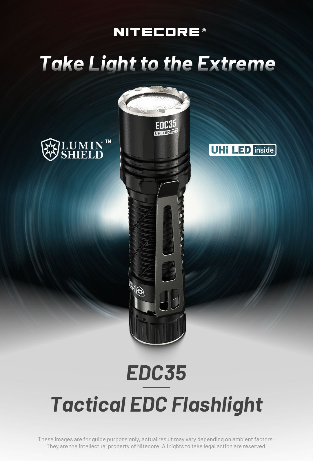 NITECORE EDC35 5000 Lumens Tactical EDC Flashlight Built-in 6000mAh 21700 Li-ion Battery