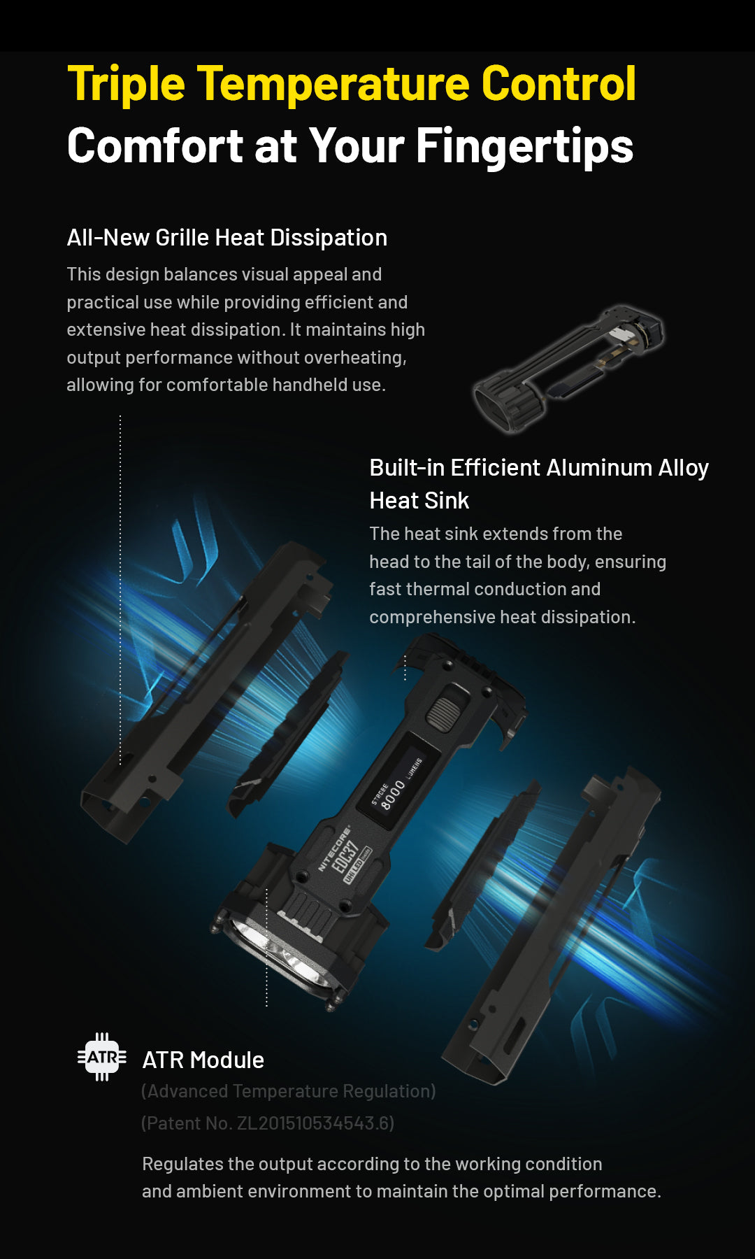 NITECORE EDC37 8000 Lumens Tactical EDC Flashight