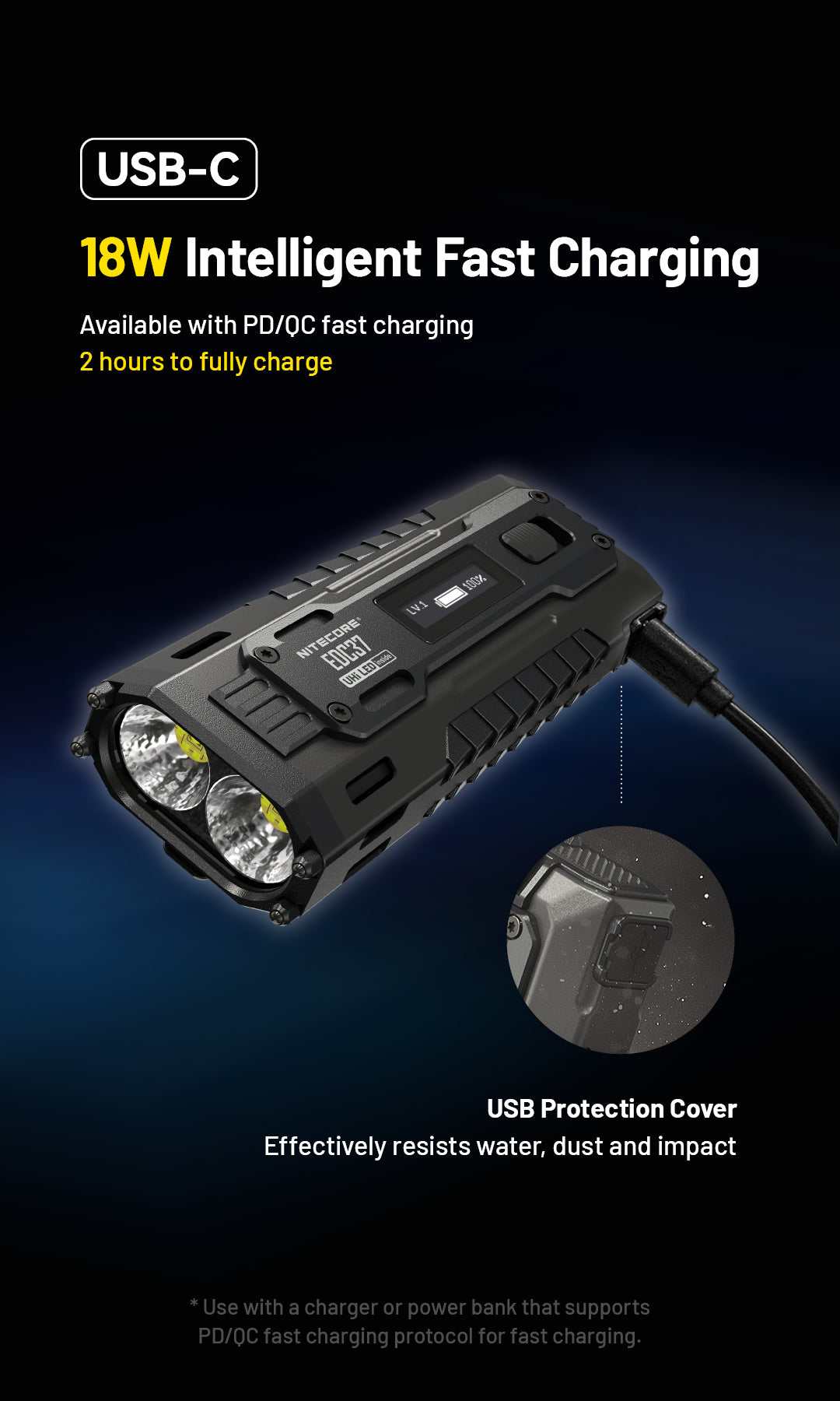 NITECORE EDC37 8000 Lumens Tactical EDC Flashight