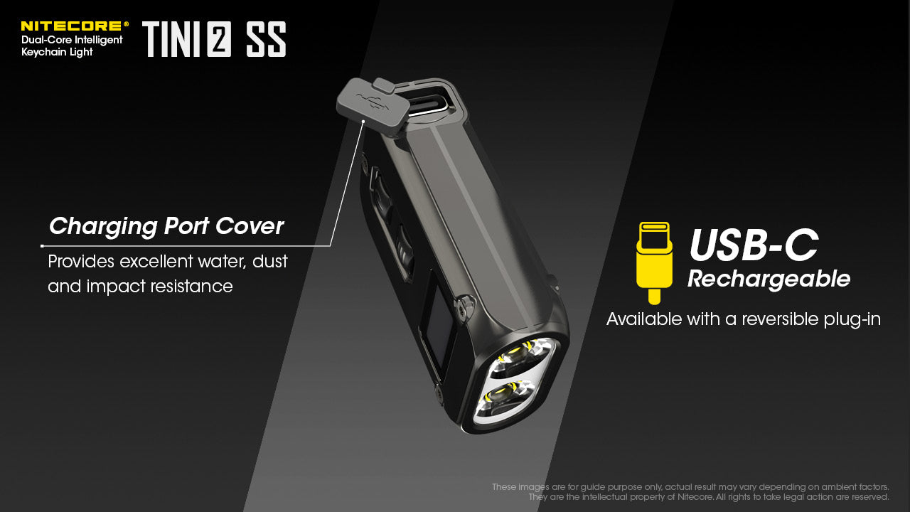 NITECORE TINI2 SS/TINI2 Ti Stainless Steel Version Dual-Core Intelligent Keychain Light