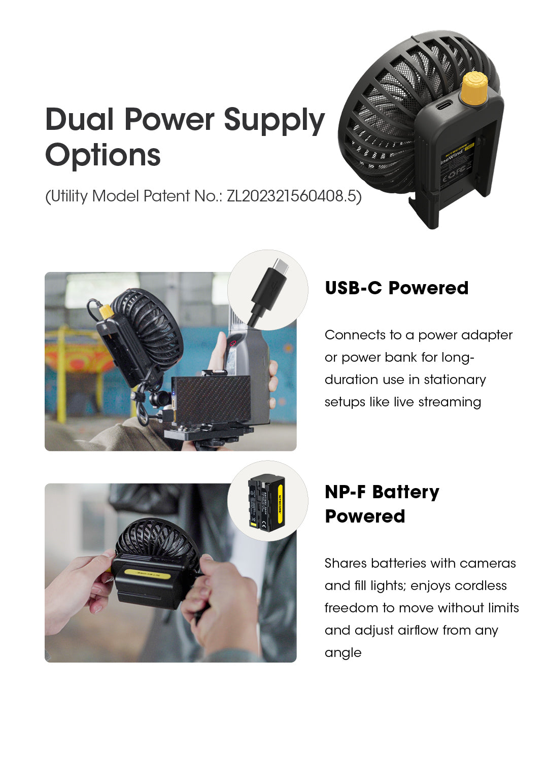 NITECORE CineWind™ CW10 Portable Photography Fan