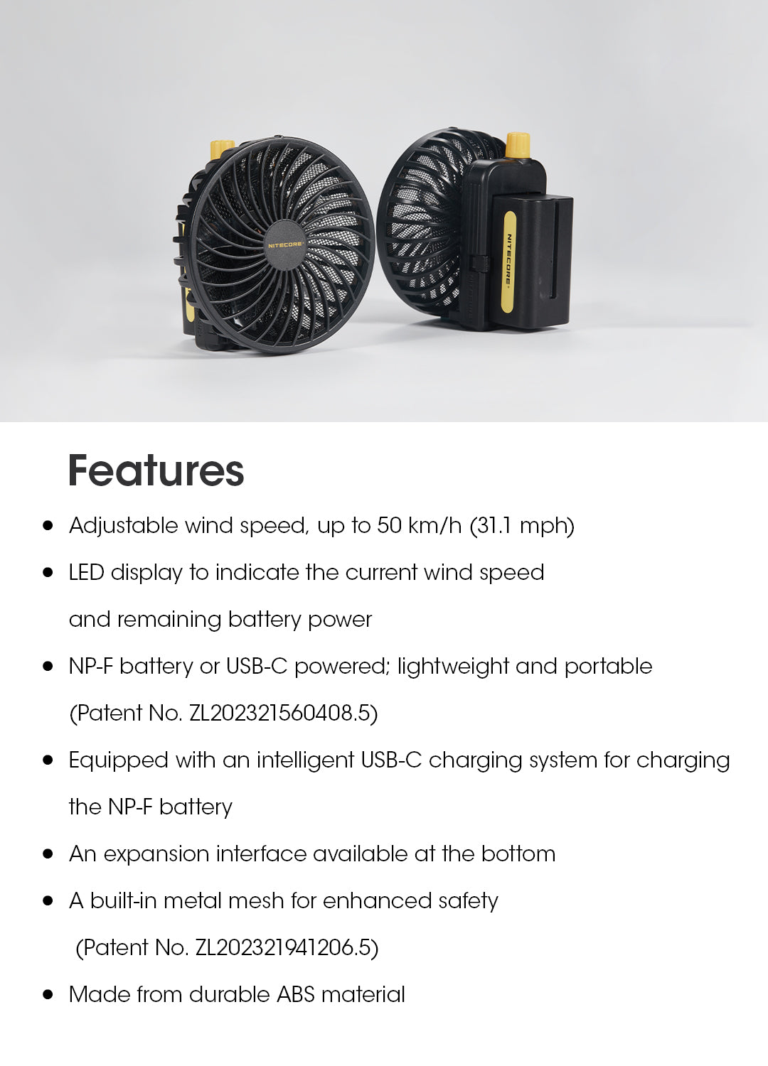 NITECORE CineWind™ CW10 Portable Photography Fan