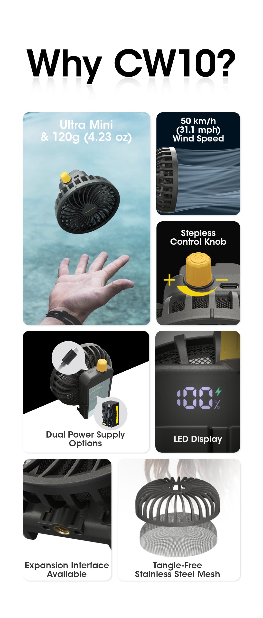 NITECORE CineWind™ CW10 Portable Photography Fan