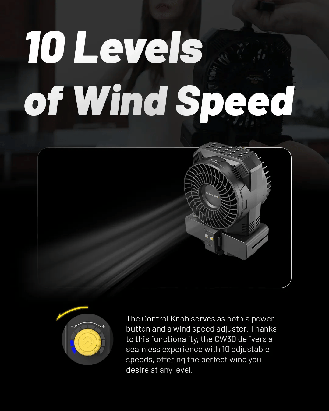 NITECORE CW30 Portable Photography Fan Wireless Remote Control