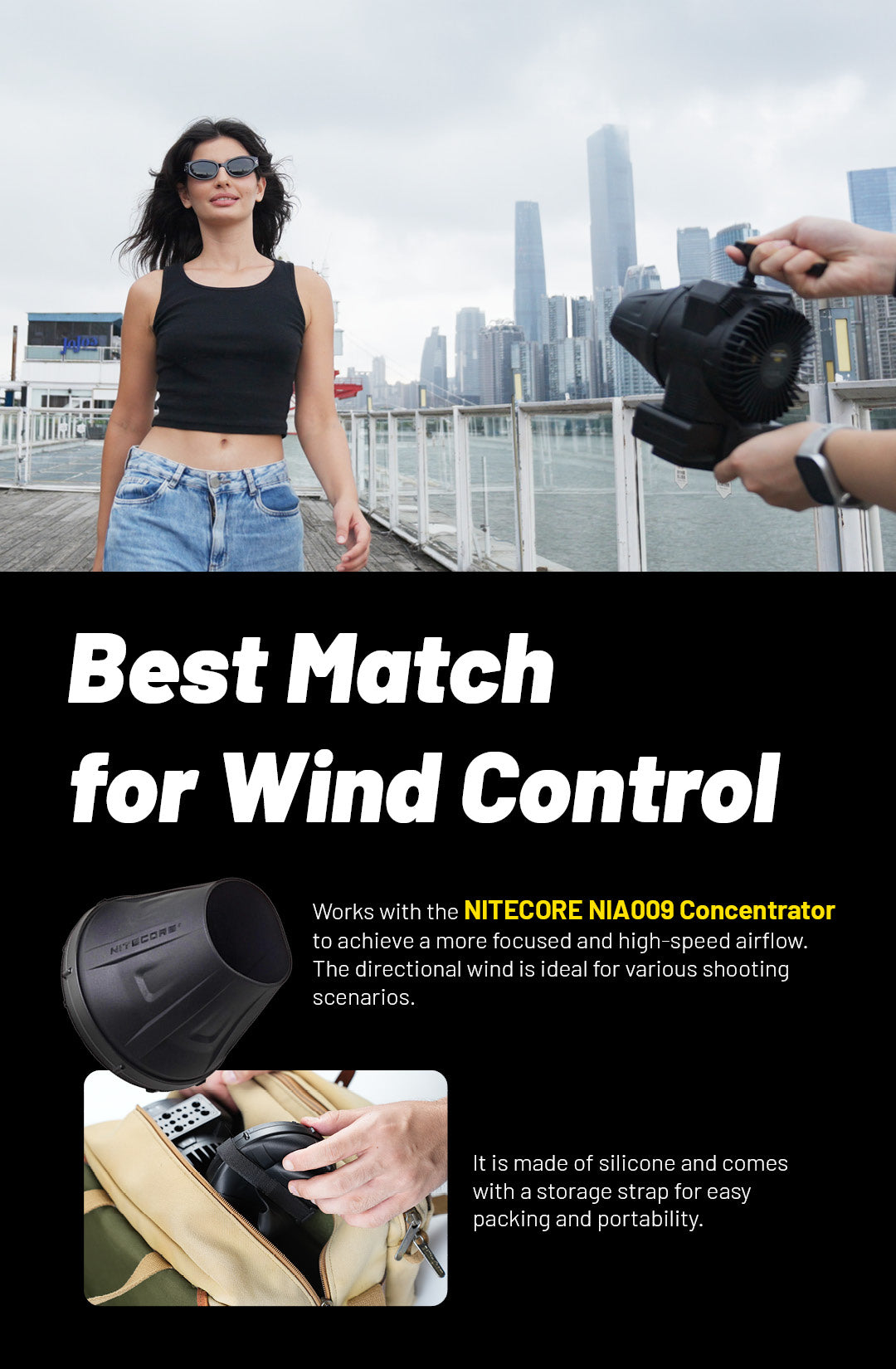 NITECORE CW30 Portable Photography Fan Wireless Remote Control