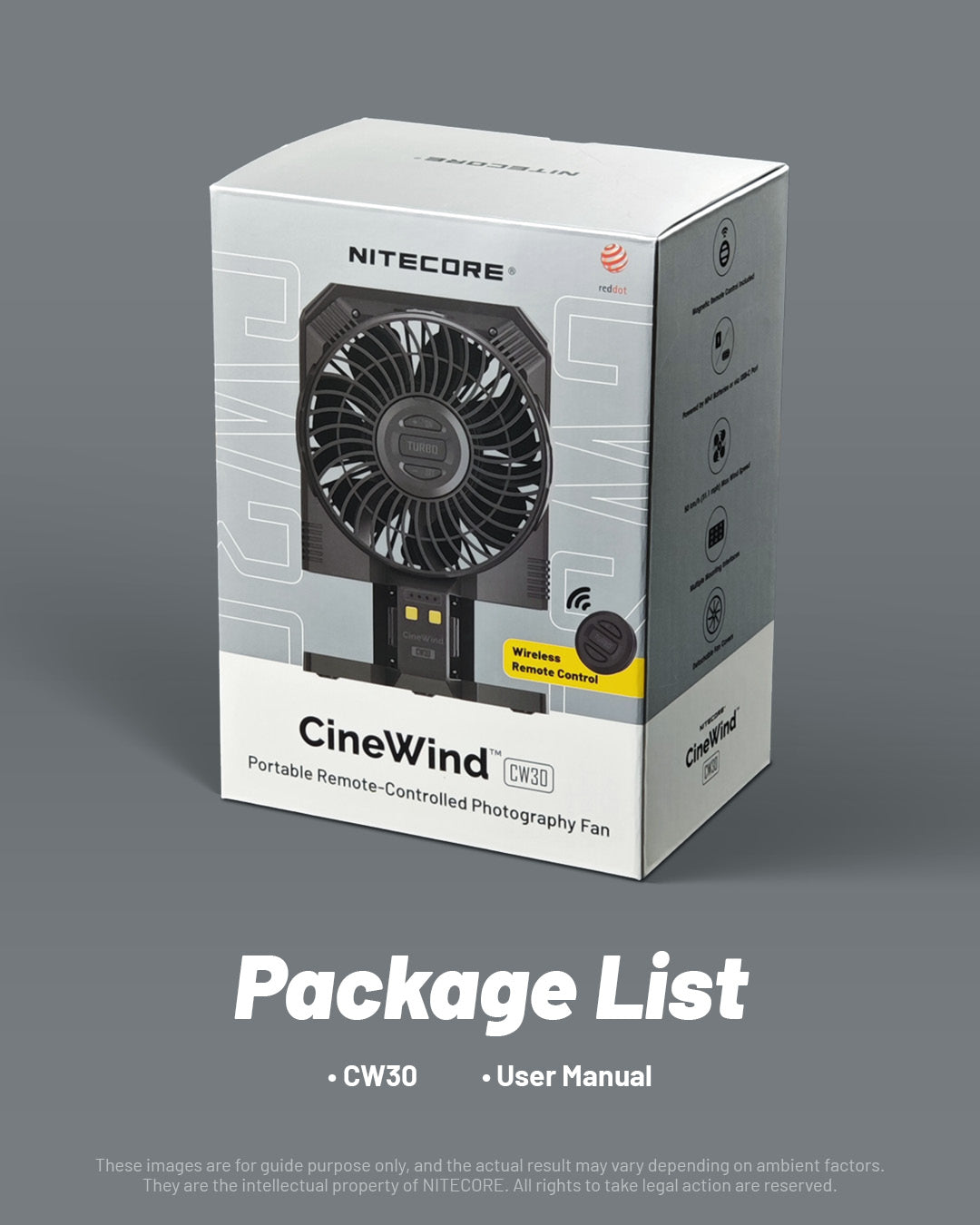 NITECORE CW30 Portable Photography Fan Wireless Remote Control