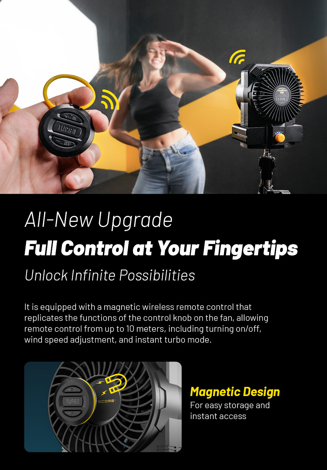 NITECORE CW30 Portable Photography Fan Wireless Remote Control