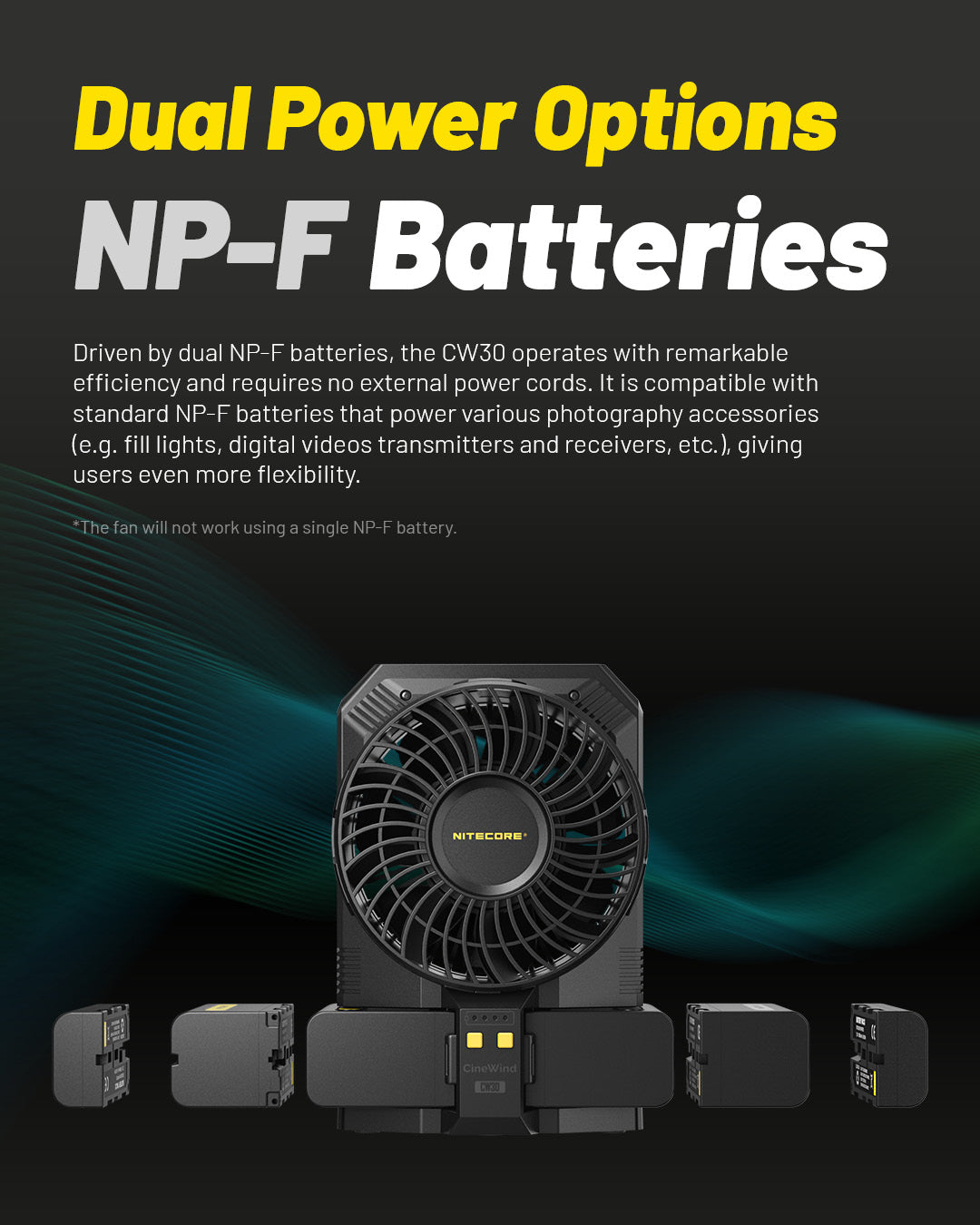 NITECORE CW30 Portable Photography Fan Wireless Remote Control