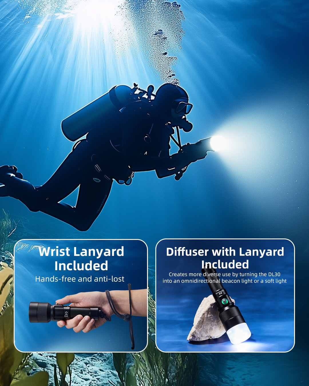 NITECORE DL30 Dive Flashlight 100 Meters Submersible 788m Long Range Spotlight
