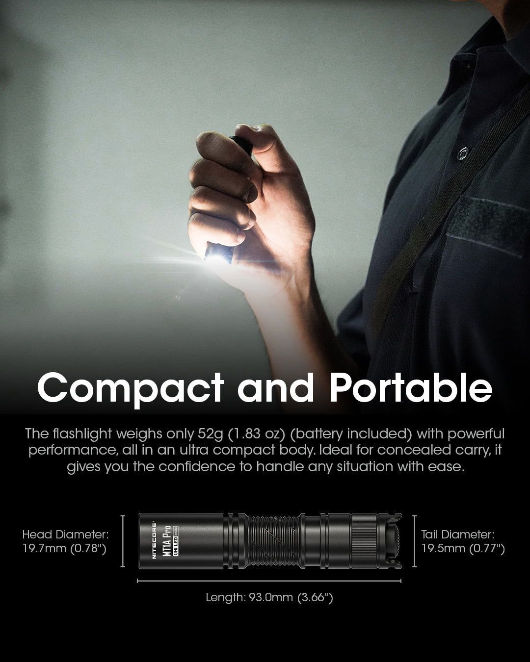 NITECORE MT1A PRO High Output Compact Rechargeable AA Flashlight