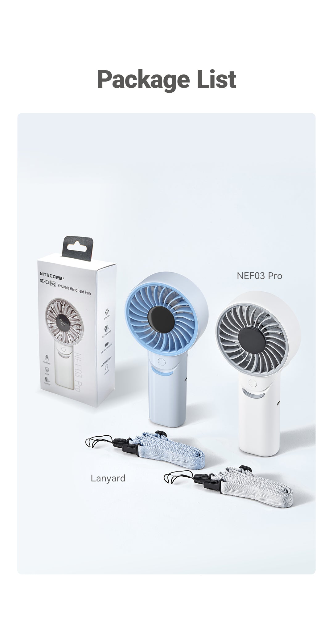 NITECORE NEF03 Pro Foldable Handheld Camping Fan