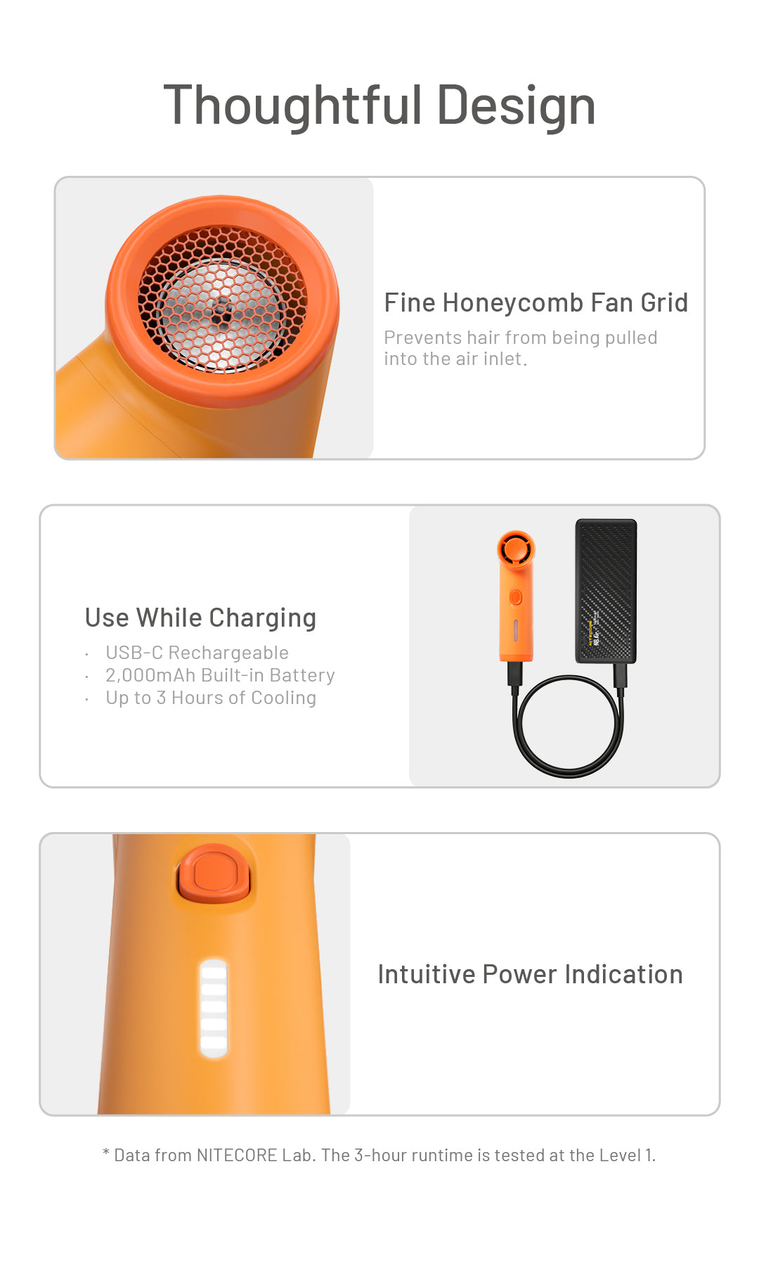 NITECORE NEF Nano Mini Handheld Fan High Speed