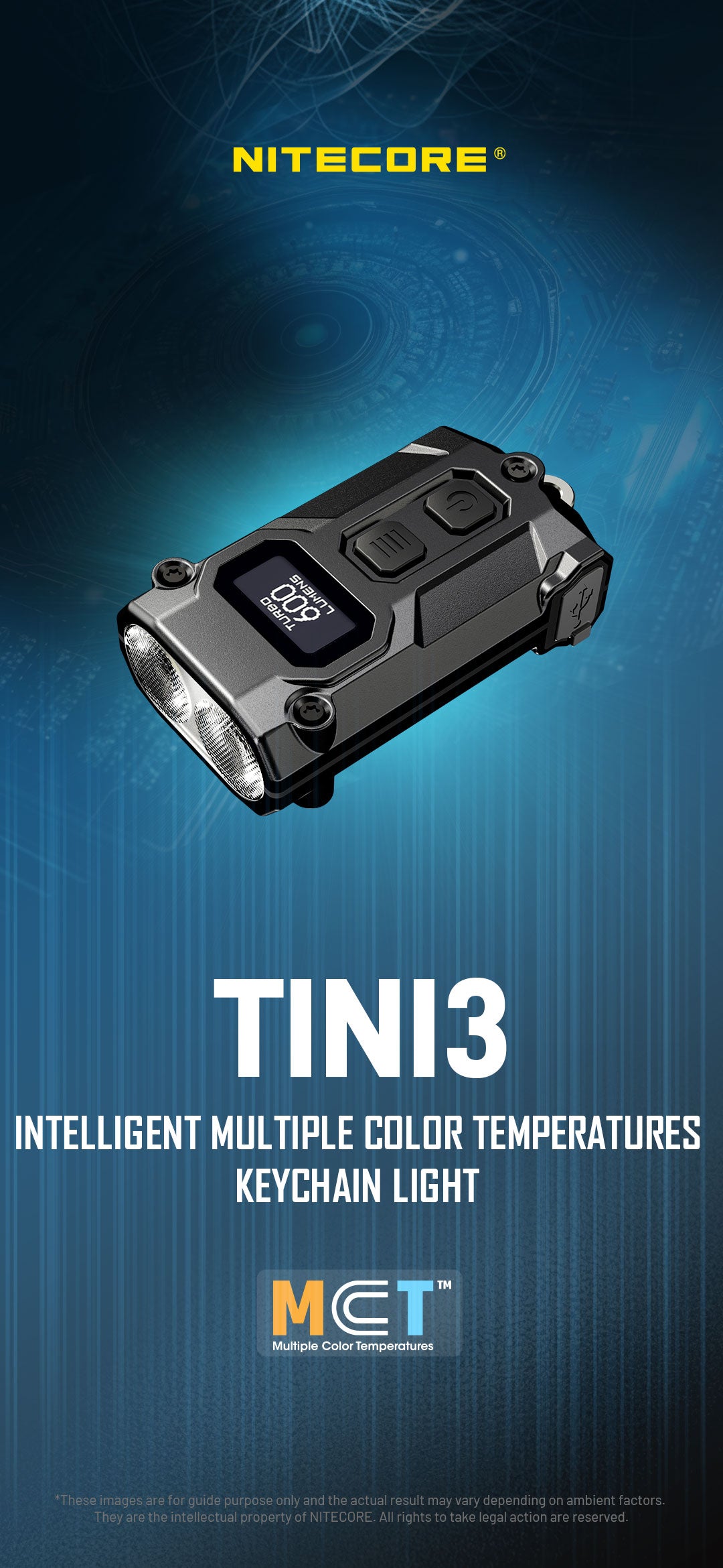 NITECORE TINI3 EDC Keychain Light Three Color Temperature
