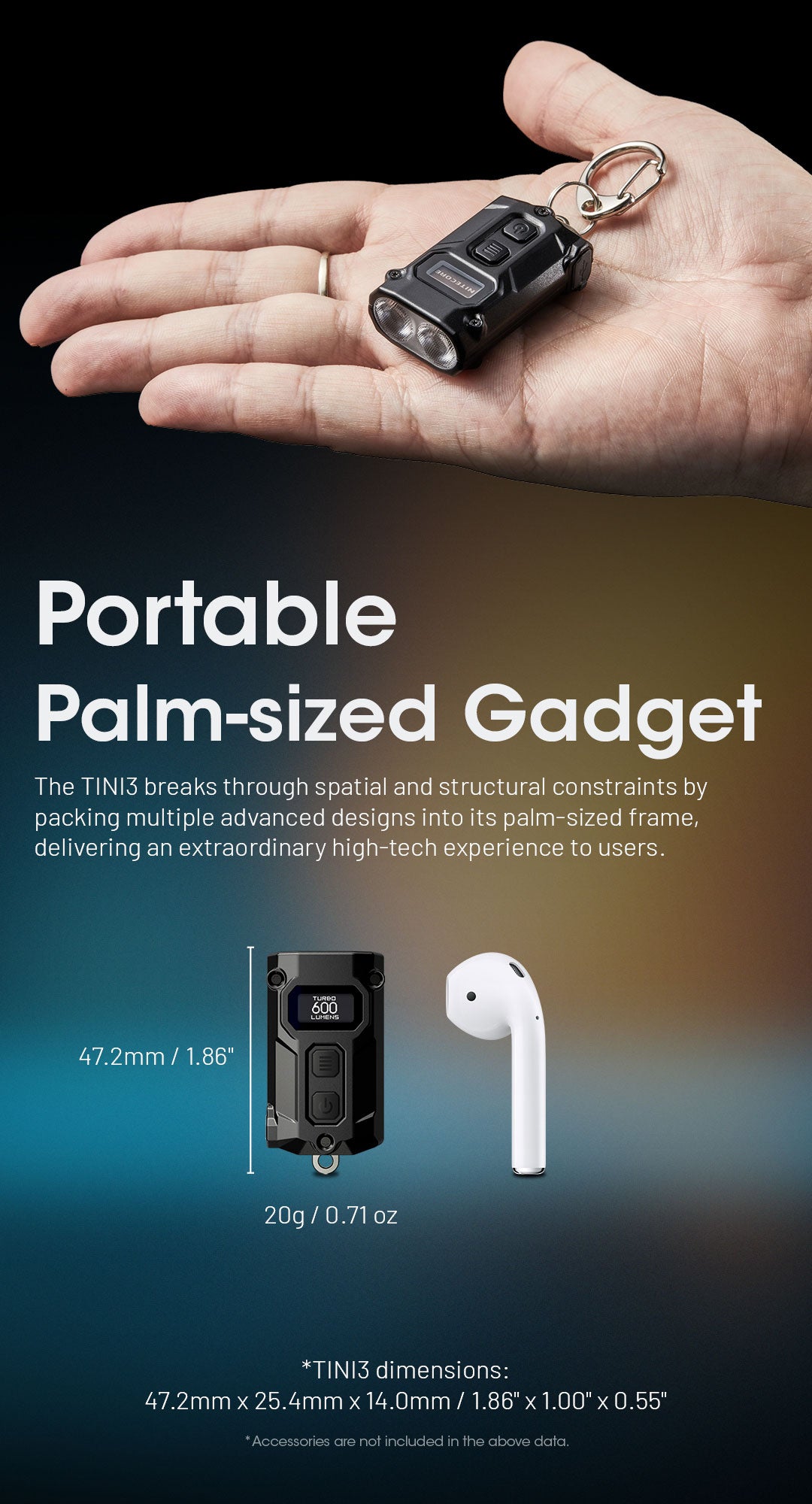 NITECORE TINI3 EDC Keychain Light Three Color Temperature