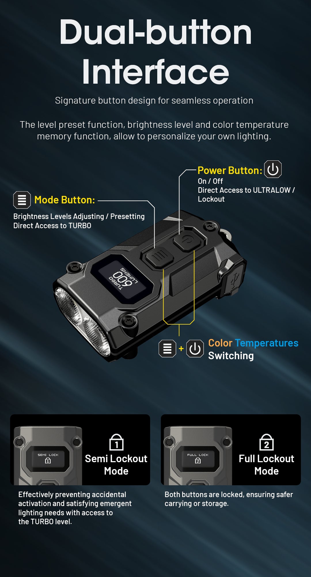 NITECORE TINI3 EDC Keychain Light Three Color Temperature
