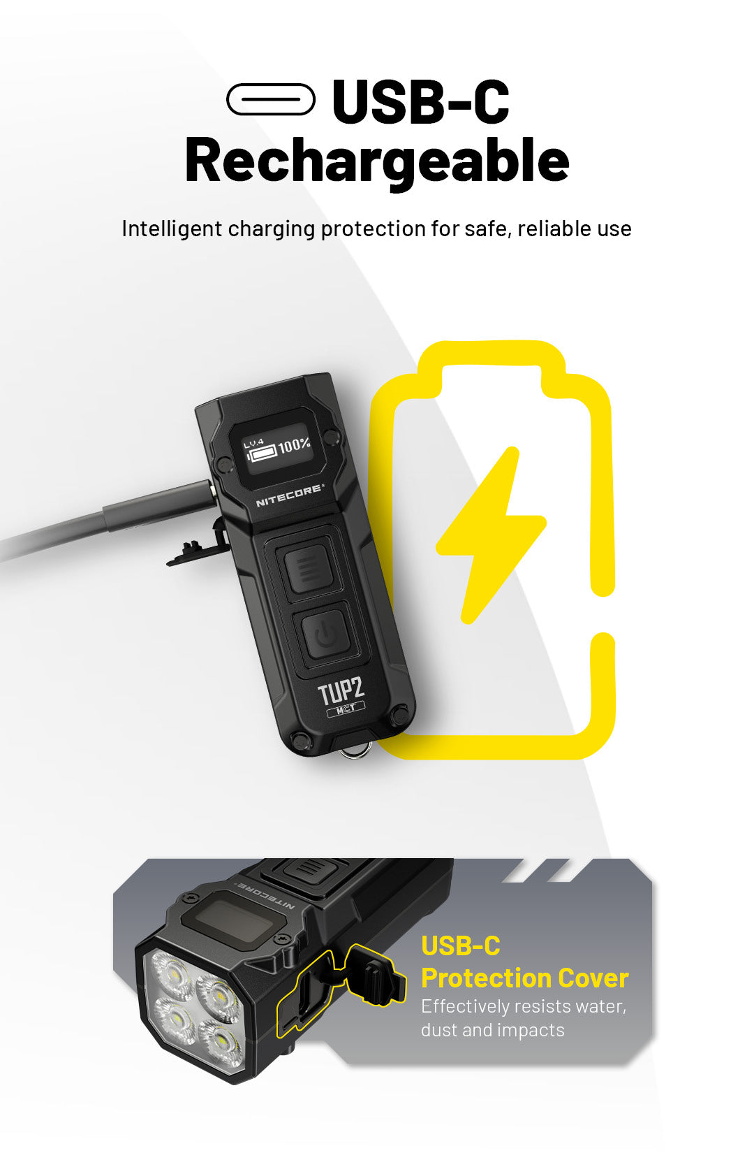 NITECORE TUP2 EDC Keychain Light Three Color Temperatures