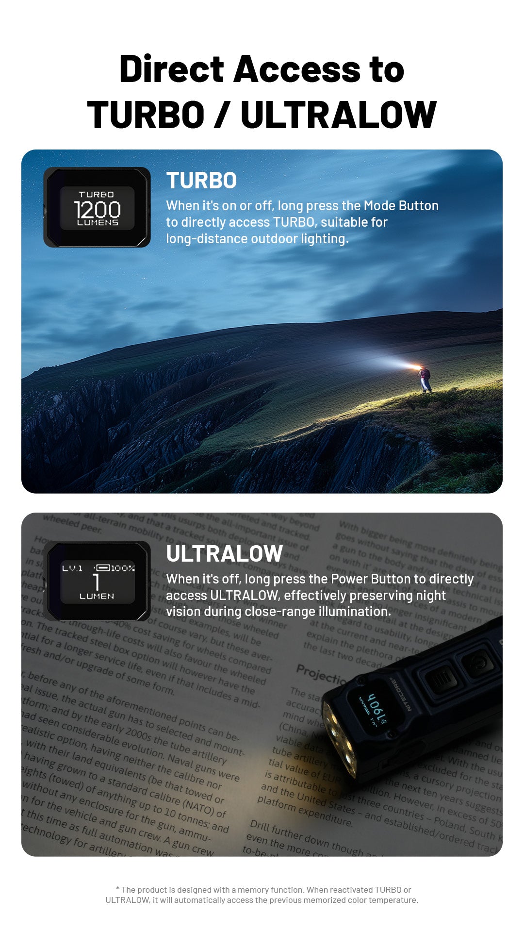 NITECORE TUP2 EDC Keychain Light Three Color Temperatures