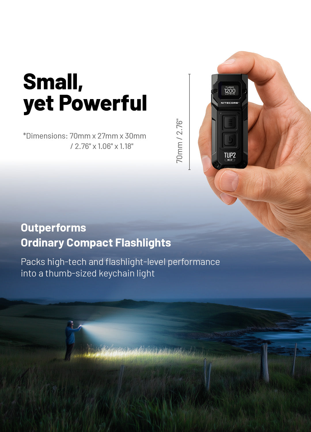 NITECORE TUP2 EDC Keychain Light Three Color Temperatures
