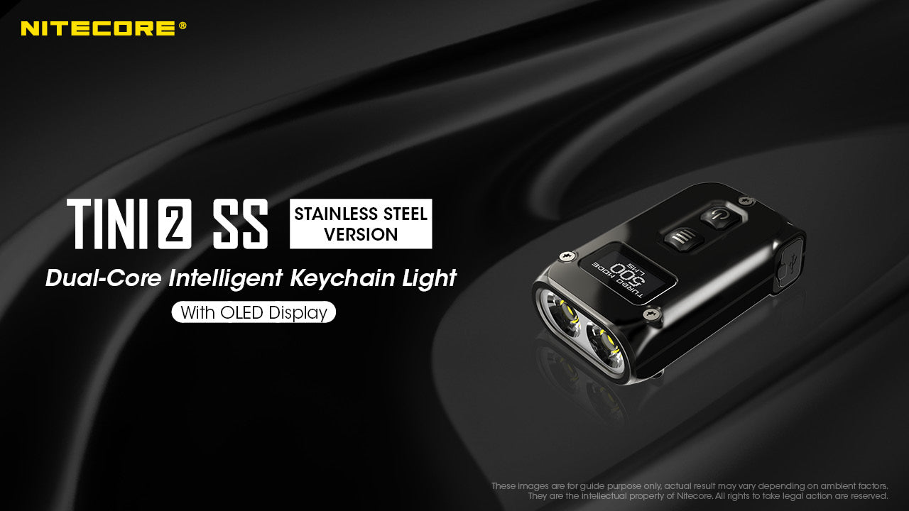 NITECORE TINI2 SS/TINI2 Ti Stainless Steel Version Dual-Core Intelligent Keychain Light