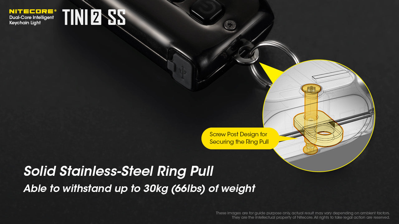 NITECORE TINI2 SS/TINI2 Ti Stainless Steel Version Dual-Core Intelligent Keychain Light