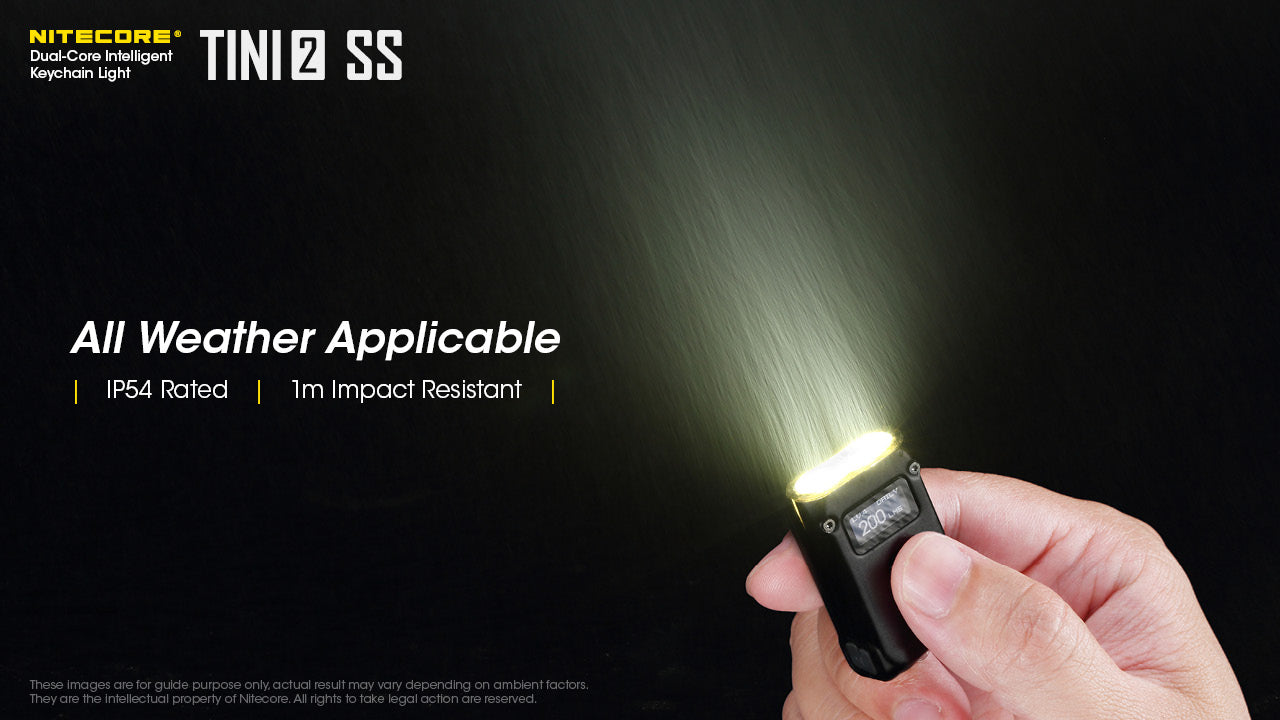 NITECORE TINI2 SS/TINI2 Ti Stainless Steel Version Dual-Core Intelligent Keychain Light