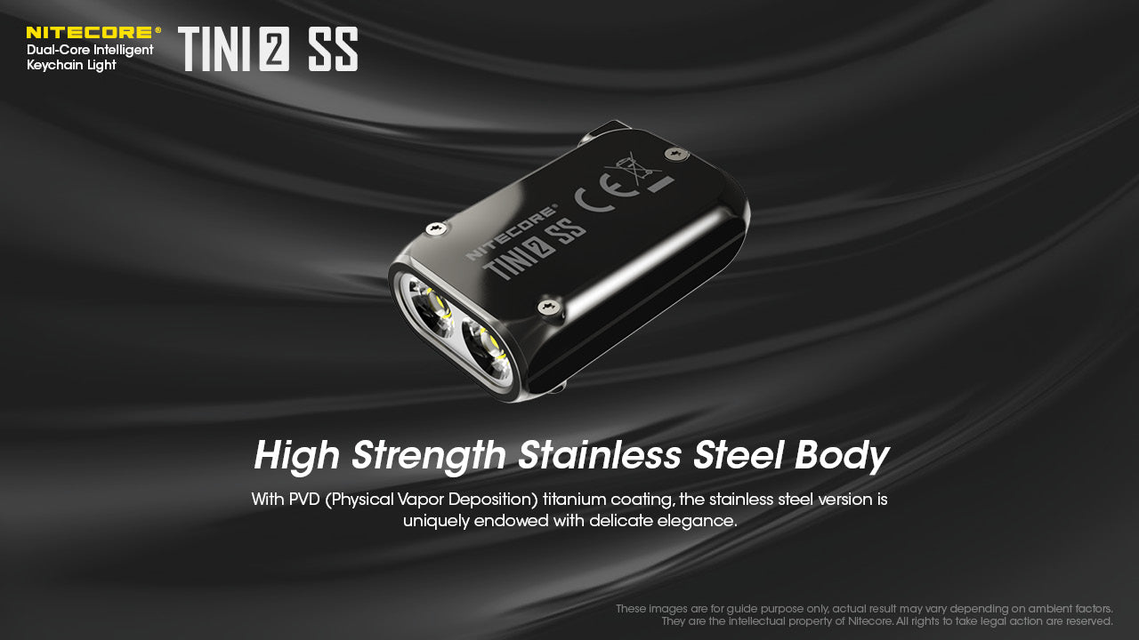 NITECORE TINI2 SS/TINI2 Ti Stainless Steel Version Dual-Core Intelligent Keychain Light