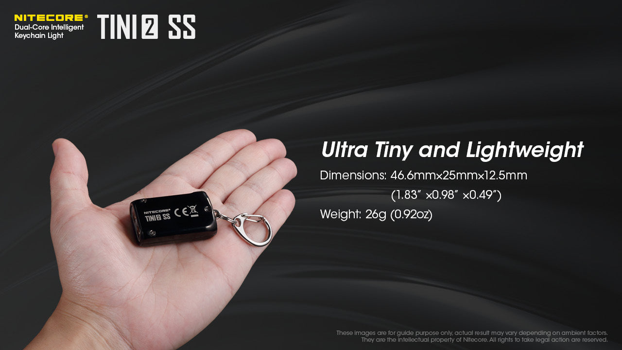 NITECORE TINI2 SS/TINI2 Ti Stainless Steel Version Dual-Core Intelligent Keychain Light
